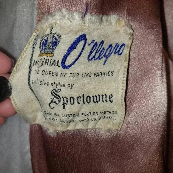 Vintage Ollegro Gray Faux Fur Coat Jacket Size Medium.  - Picture 5 of 12